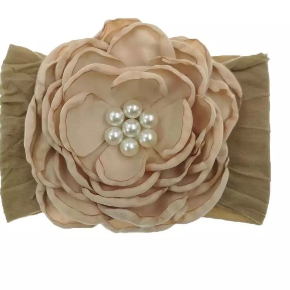 New vintage look girls baby headband khaki